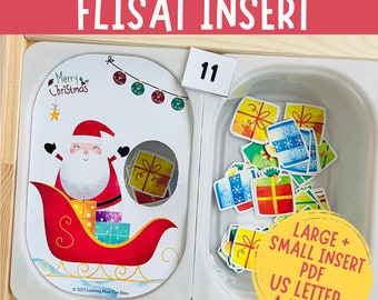 Christmas Santa Counting Flisat Insert, Preschool Pretend Play (Printable)