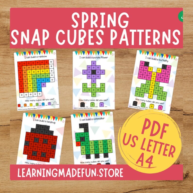 Build Ladybug Using Cubes Spring Fine Motor Skills Bundle: Preschool Activities (digital Download ...