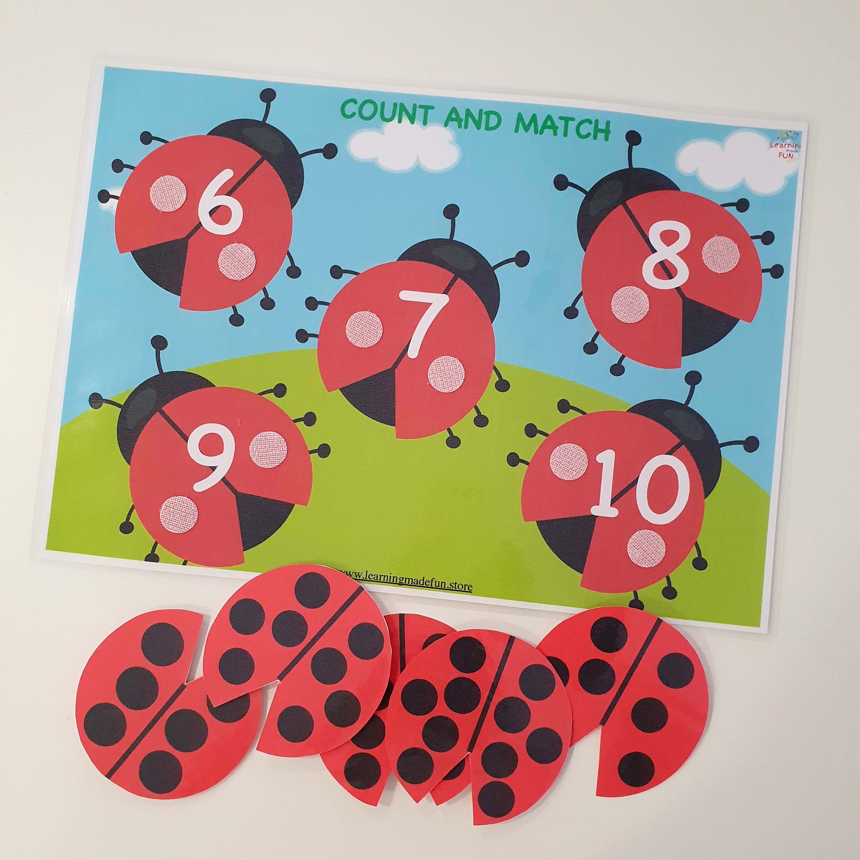 Ladybug Counting Activity: Numbers 1-10, Preschool Printable (digital ...