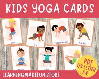 Kids Yoga Pose Cards: Montessori Fitness Activity (PDF)