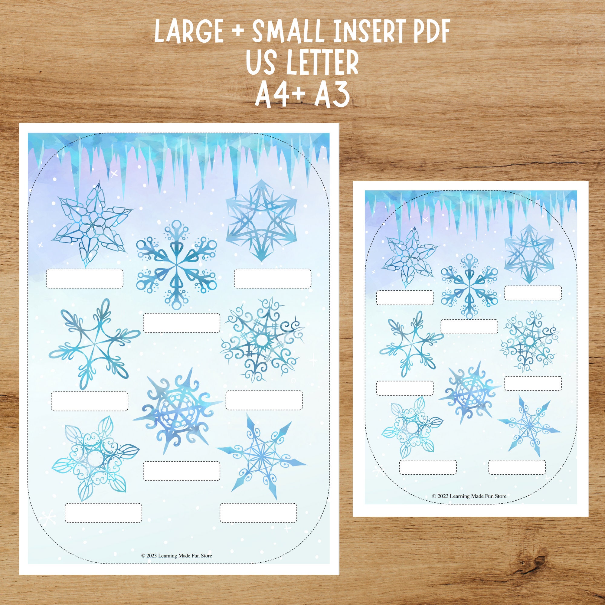 Snowflakes Pattern Sorting, Printable Flisat Insert, Trofast Insert ...