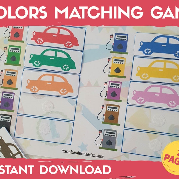 Color Matching Activity, Sort by color, Learning Activities for Toddlers, Toddler Busy Book Page, Color Matching Game, Preschool Centers