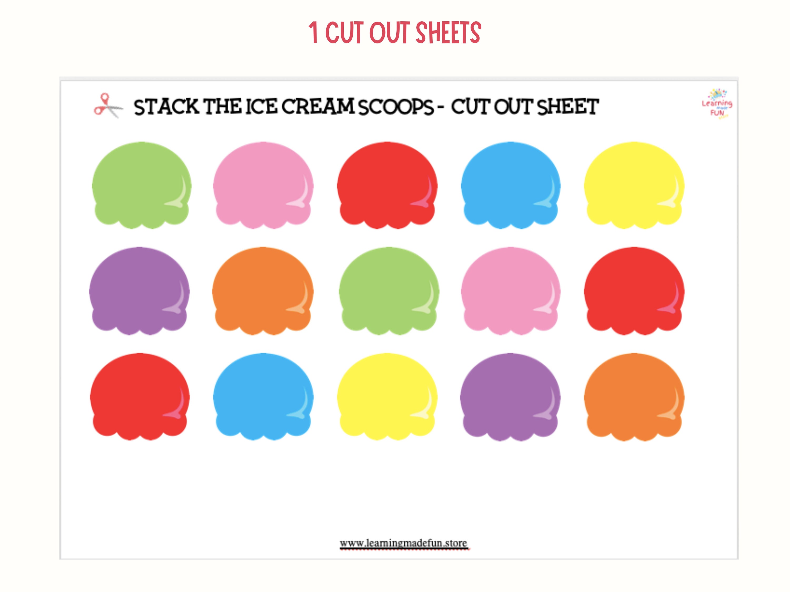 Ice Cream Counting Activity: Toddler Homeschool Math (digital Download ...