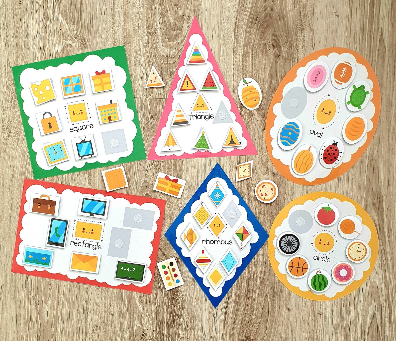 2D Shapes Sorting Game: Preschool Learning Activity (digital Download