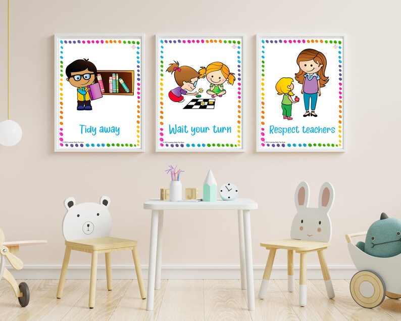 Classroom Rules Posters Class Expectations Bulletin Board Etsy