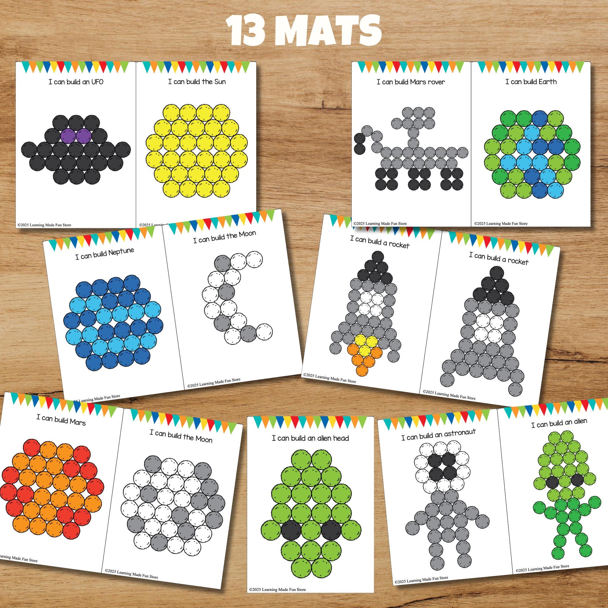 Outer Space Pom Pom Task Cards | Fine Motor STEM Activity (PDF) - Etsy