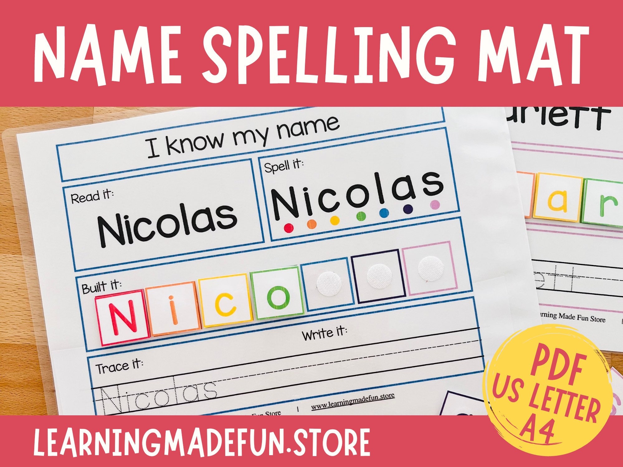 EDITABLE Name Tracing Builder I Can Spell My Name Puzzle First Name Worksheet Personalized Busy Book Homeschool Activity Kids Printables PDF