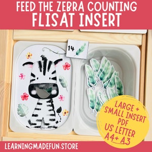 Mata zebran Flisat-insats: Safari-räknekort (digital nedladdning)