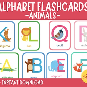 Alphabet Cards, ABC flashcards, Alphabet printable, Flashcards printable, Homeschool printable, Learning activity, ABC Cards toddlers