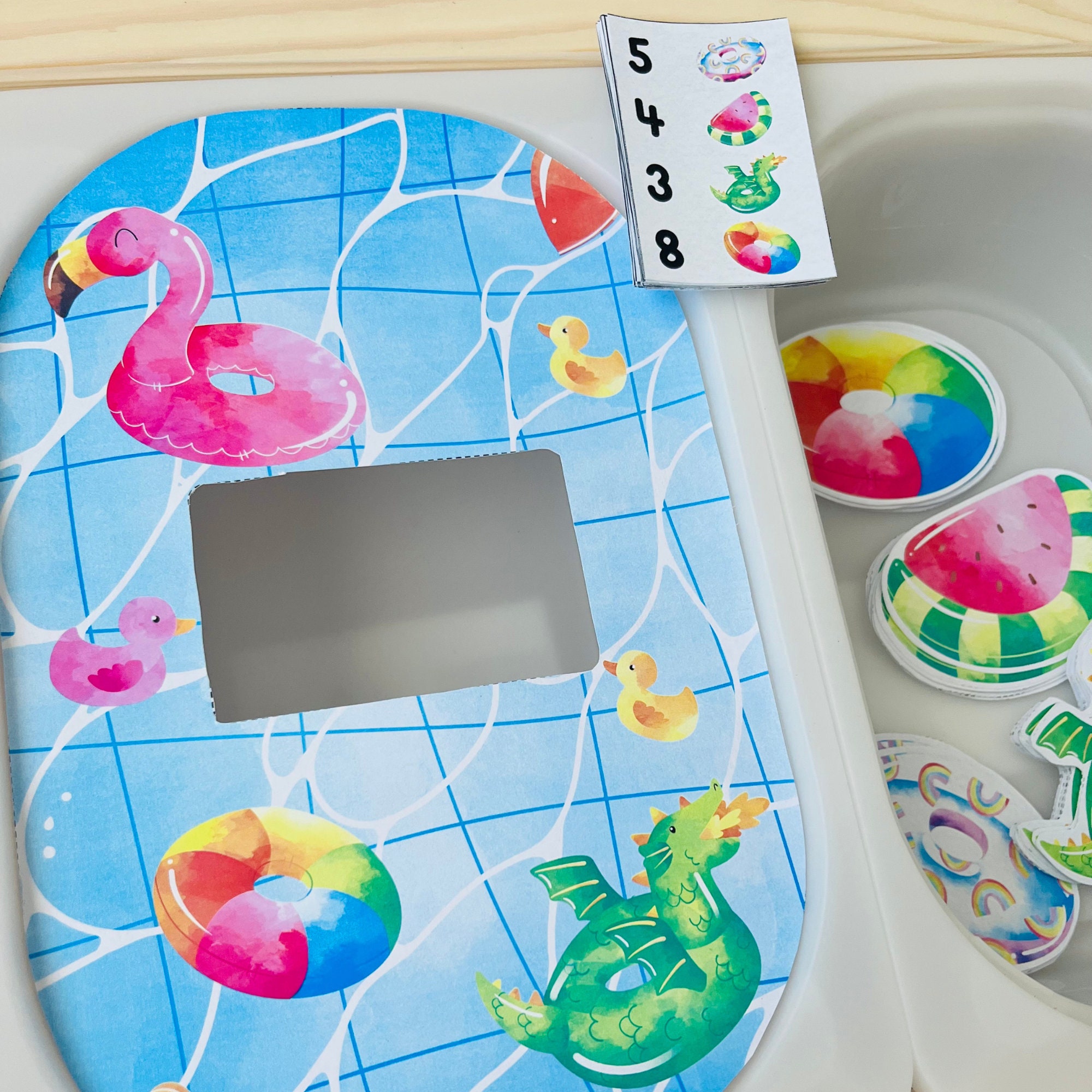 Pool Floaties Counting Flisat Insert: Summer Sensory Play (printable ...