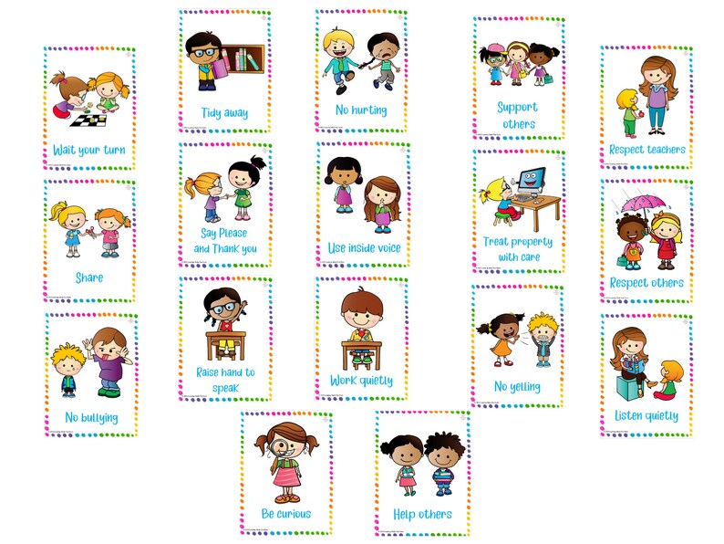 Classroom Rules Posters Class Expectations Bulletin Board Etsy