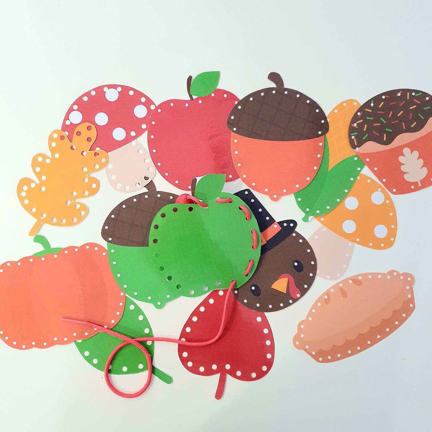 Autumn Printable Lacing Cards Toddler Fine Motor Skill - Etsy
