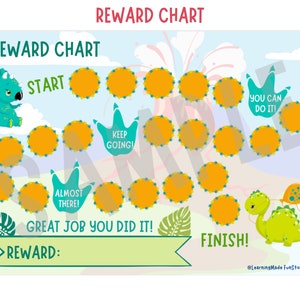 EDITABLE Dinosaurs Reward Chart Kids, Reward Chart Printable Toddler, Sticker Reward Chart, Behaviour Chores Chart, Potty Training Chart image 5