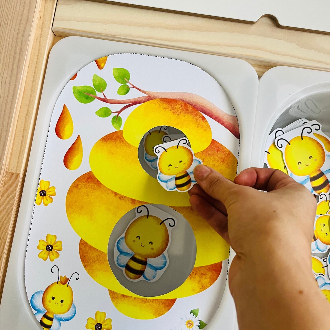 Bees Size Sorting Flisat Insert, Preschool Printable (PDF Pattern) - Etsy
