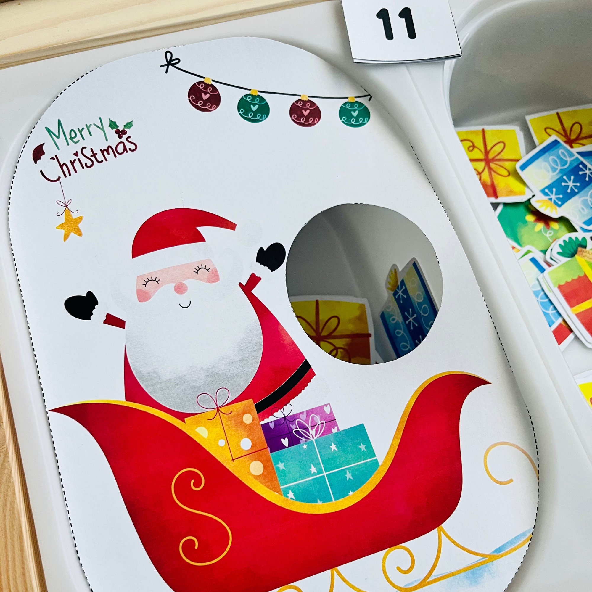 Christmas Santa Counting to 20, Printable Flisat Insert, Trofast Insert ...