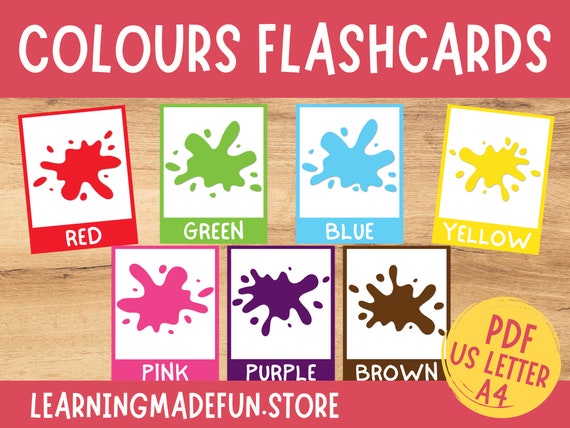 Colors Flashcards Colours Posters Colors Flash Cards - Etsy