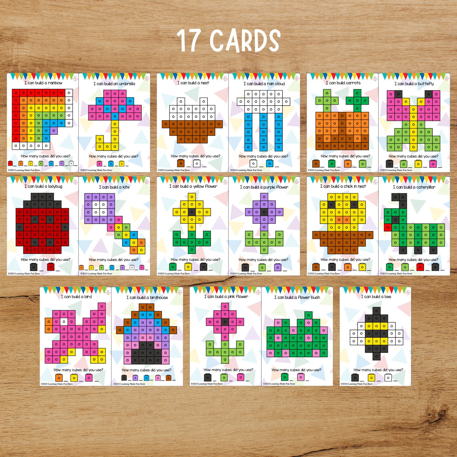 Spring Snap Cubes Pattern Cards: Math Game (digital Download) - Etsy