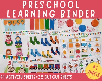 Preschool Learning Binder, Drukboek Afdrukbaar, Pre k Leeractiviteiten, Peuterleermap, Drukboek Peuter, Preschool Binder