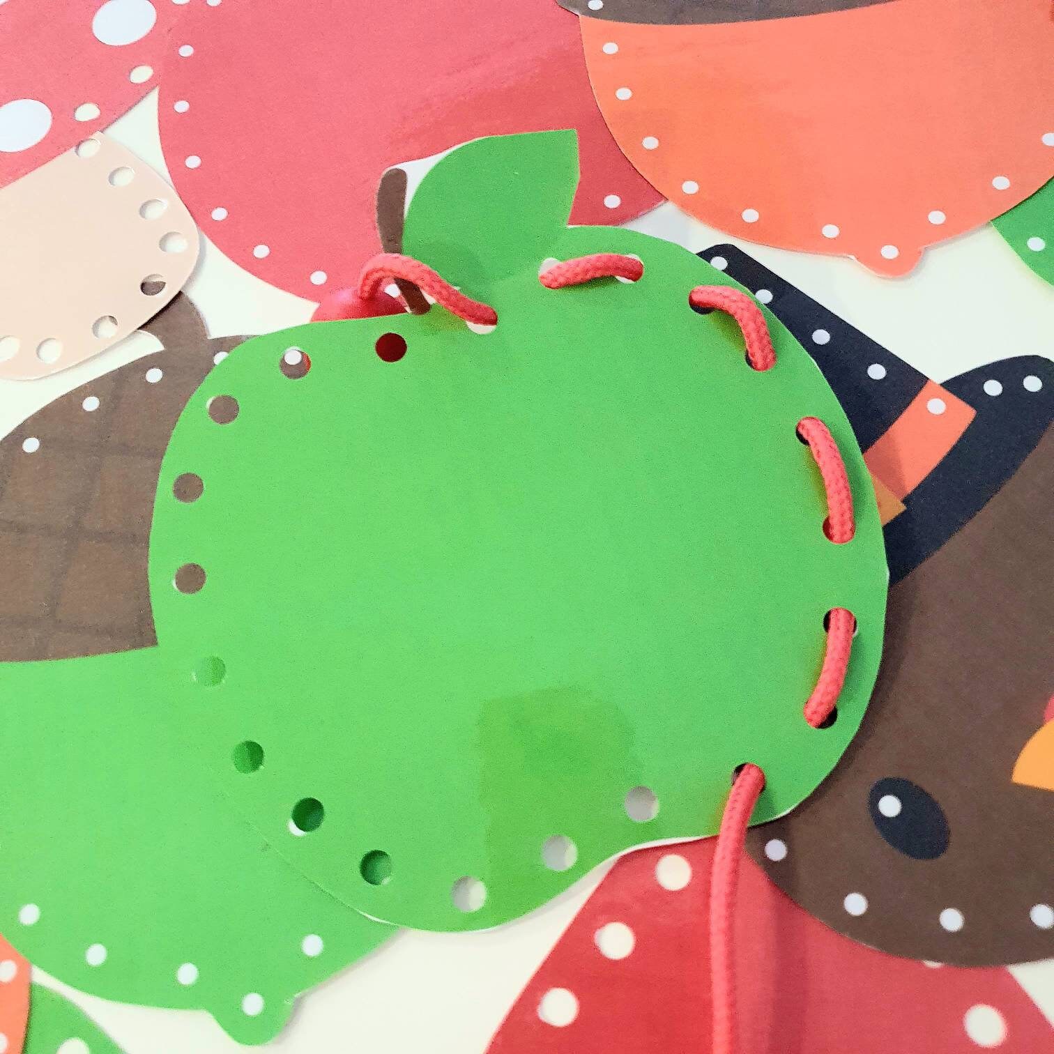 Autumn Printable Lacing Cards Toddler Fine Motor Skill - Etsy
