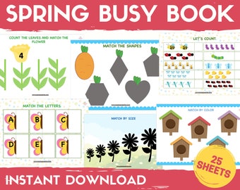 Spring Busy Book, Busy Book Toddler, Preschool Busy Book, Learning Binder, Spring Learning Activities, File Folder Game, Busy Binder