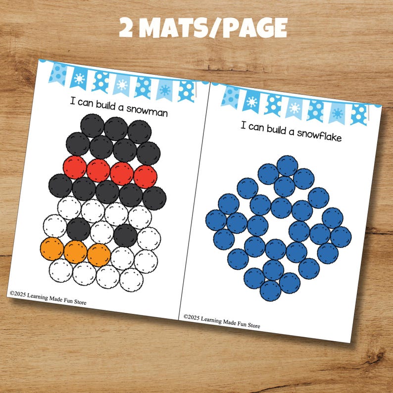 Winter Pom Poms Task Cards | Fine Motor Printable Mats for Preschool ...