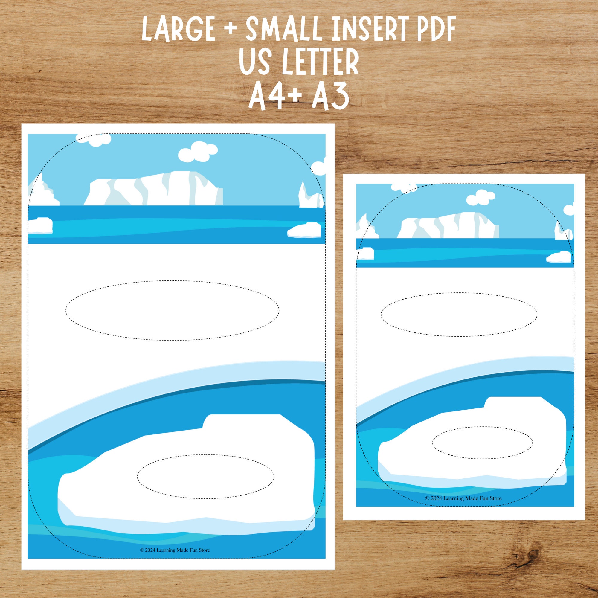 Arctic Animals Size Sorting Flisat Insert: Winter Printable (PDF) - Etsy