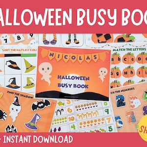 Halloween Busy Book, Toddler Matching Games, Busy Book Printable, Learning Binder, Busy Binder, Preschool Busy Book, Learning Folder Toddler