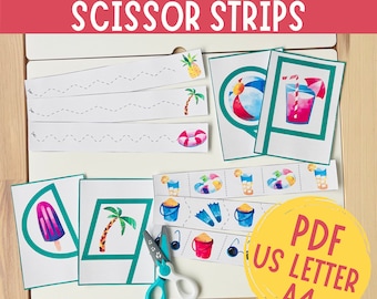 Summer Scissor Skills Practice: Preschool Cutting Strips (PDF Download)