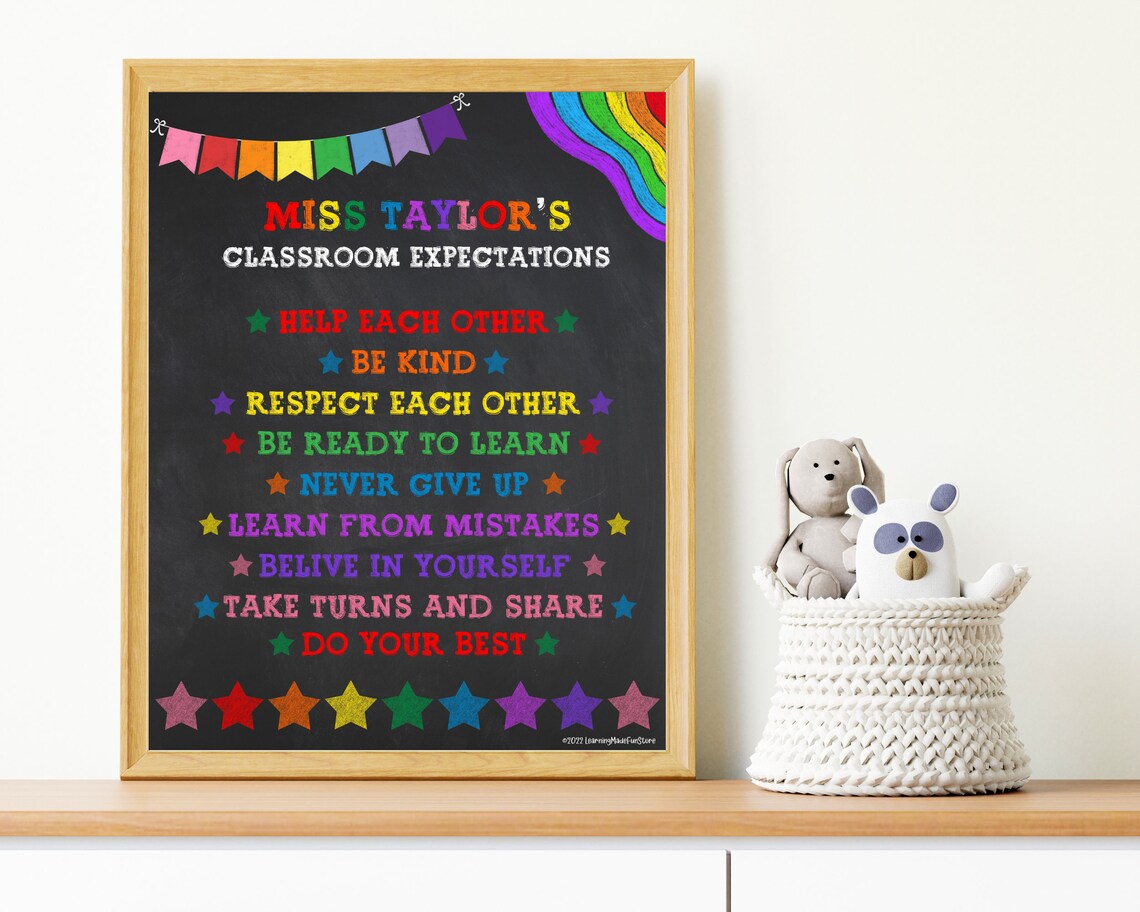 Classroom Rules Poster: Educational Expectations Decor (digital ...