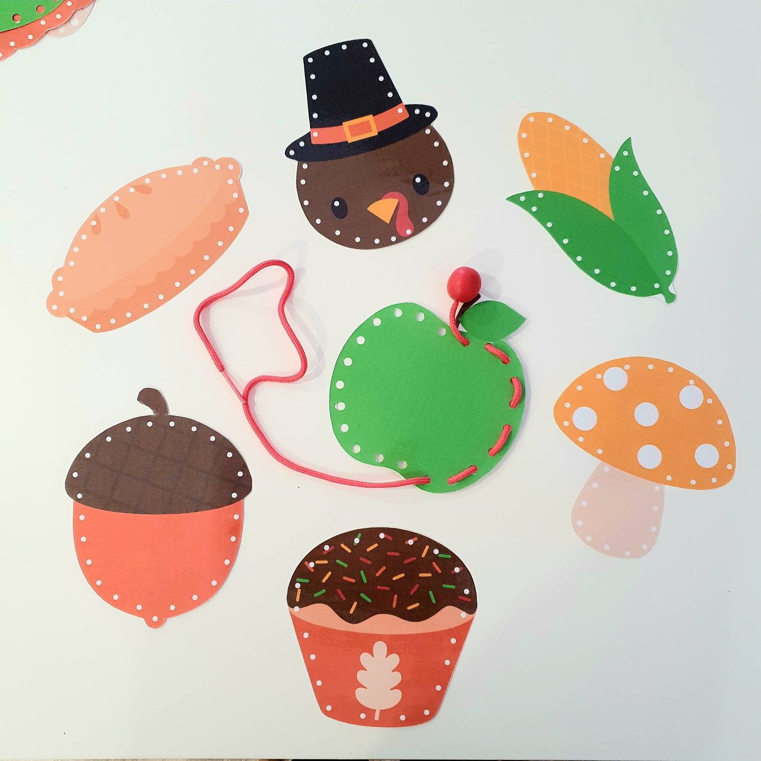 Autumn Printable Lacing Cards Toddler Fine Motor Skill - Etsy