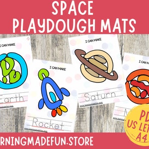 Ruimte Speel Deegmatten, Zonnestelsel Play Doh Activiteit, Astronomie Homeschool, Peuteractiviteiten, Fijne Motoriek, Pre-K Leren