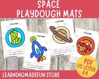 Space Play Dough Mats, Solar System Play Doh Activity, Astronomy Homeschool, Toddler Activities, Fine Motor Skills, Preschool Pre-K Learning