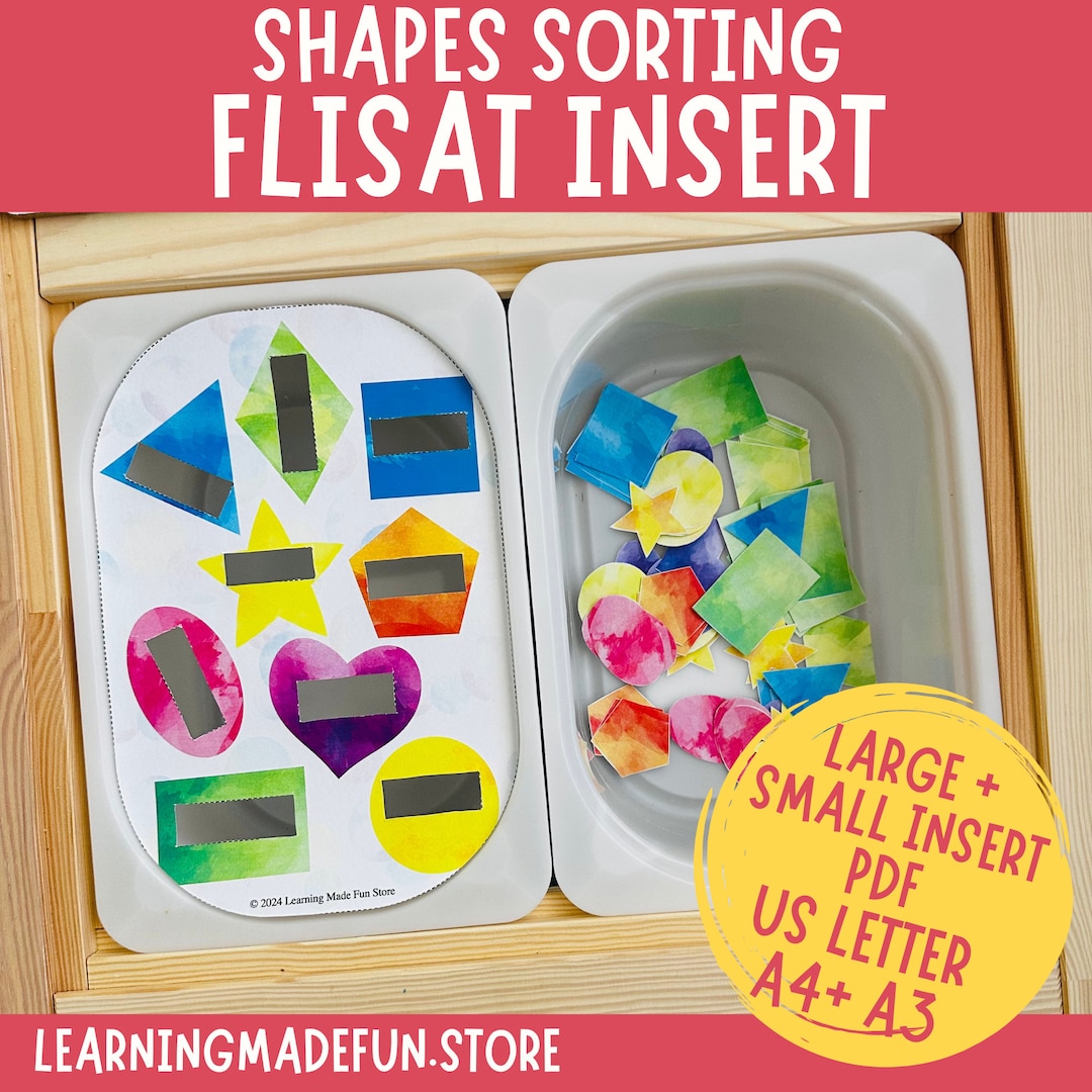 Shapes Sorting Printable Flisat Insert, Trofast Insert, Preschool ...