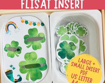Saint Patrick's Day Clover Sorting Flisat Insert (Printable)