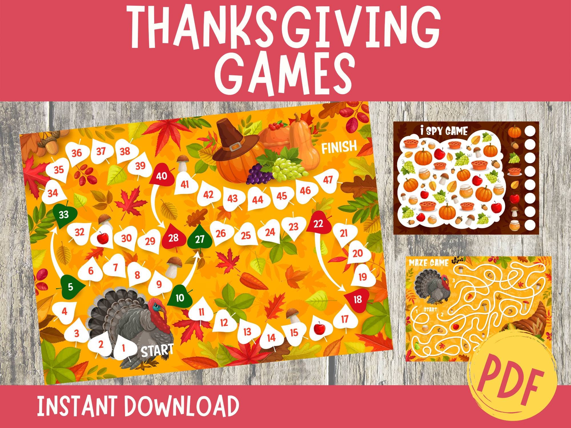 Thanksgiving Games for Kids Autumn Board Games Learning - Etsy