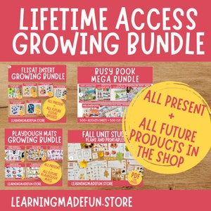 Lifetime Access, Busy Book Printable, Mega Bundle, Busy Book Toddler, Busy binder, Pre k worksheets, Learning Binder, Homeschool Learning