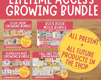 Lifetime Access, Busy Book Printable, Mega Bundle, Busy Book Toddler, Busy binder, Pre k worksheets, Learning Binder, Homeschool Learning