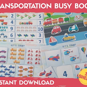 Transportation Busy Book: Preschool Learning Activities (Printable)