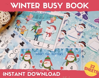 Libro imprimible de actividades de invierno: Actividades de aprendizaje para niños pequeños (PDF)