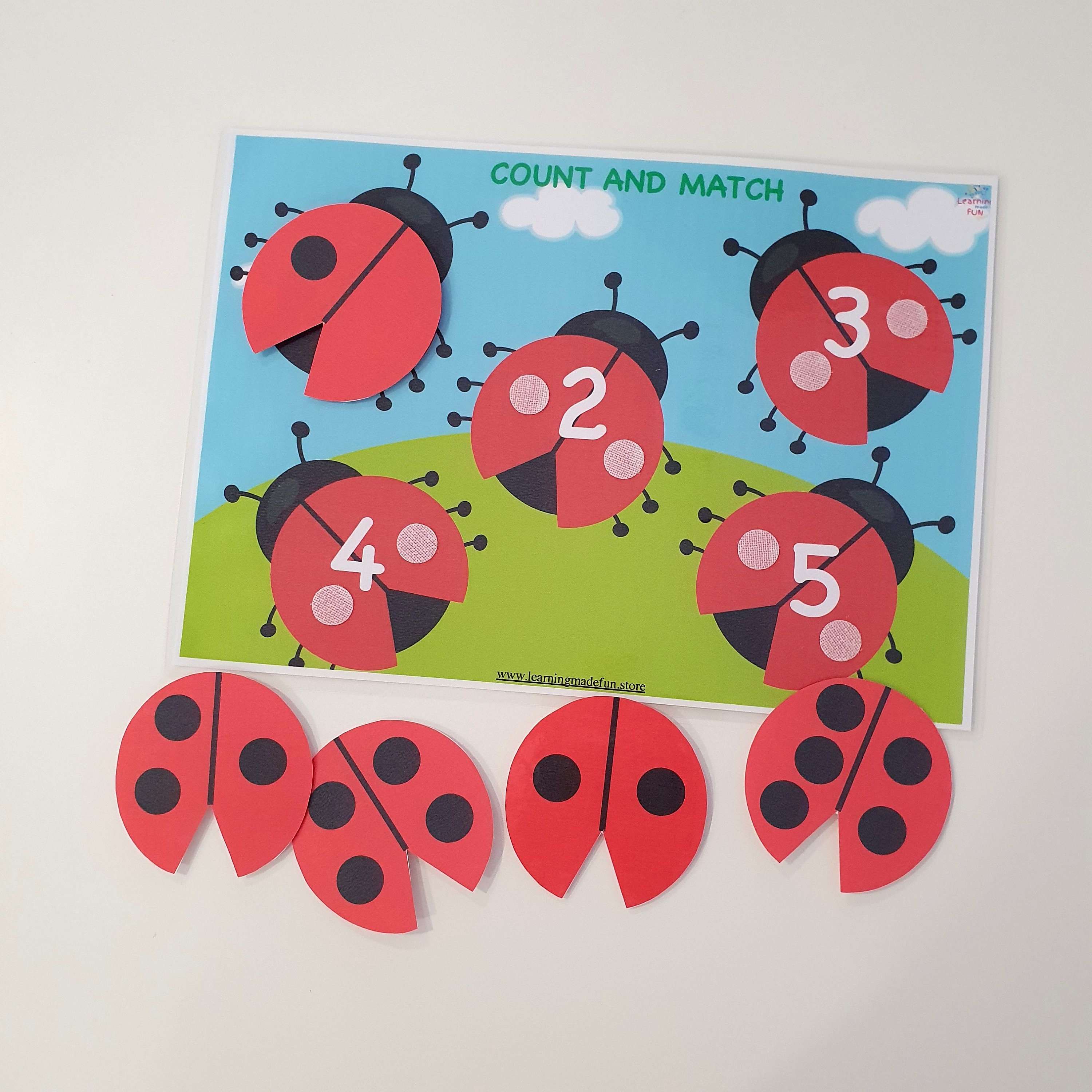 Ladybug Counting Activity: Numbers 1-10, Preschool Printable (digital ...