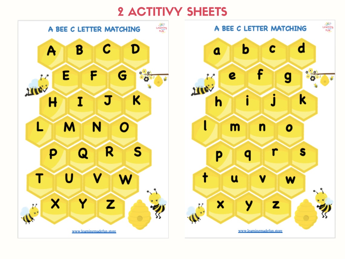 ABC Matching Game Letter Matching Alphabet Uppercase And Etsy