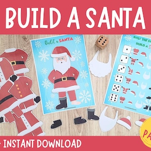Build a Santa, Christmas Activity Toddler, Busy Book Printable, Winter Learning Activity, Preschool Printable, Busy Binder, Busy Book Pages
