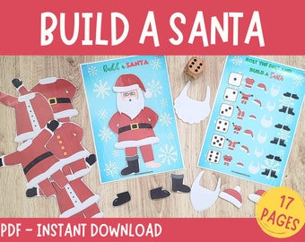 Build a Santa, Christmas Activity Toddler, Busy Book Printable, Winter Learning Activity, Preschool Printable, Busy Binder, Busy Book Pages