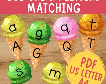 Ice Cream Alphabet Matching Game: Summer Learning Activity (PDF)