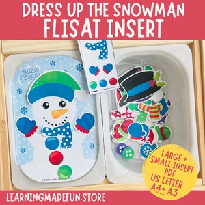 Build a Snowman, Flisat Insert, Trofast Insert, Flisat Printable, Preschool Pretend Play, Toddler Dramatic Play, Sensory Table, Winter Learn