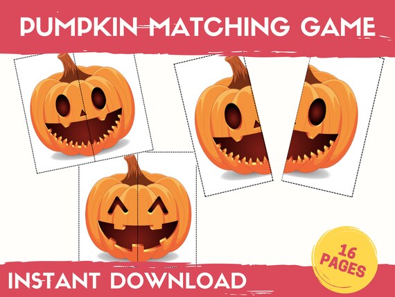 Halloween Matching Game Pumpkin Matching Activity Halloween
