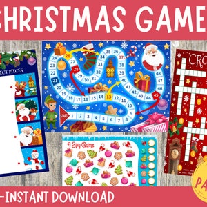 Christmas Games for Kids, Christmas Board games, Learning Activities for Toddlers, Printable Games for family, Preschool Centers, Busy Book