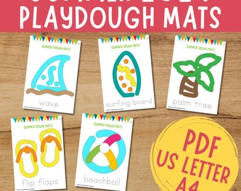Summer Play Dough Mats: Fine Motor Skills, Toddler Activities (PDF)