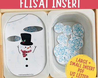 Inserto Flisat para clasificar el tamaño de los copos de nieve: Juego sensorial de invierno (imprimible)