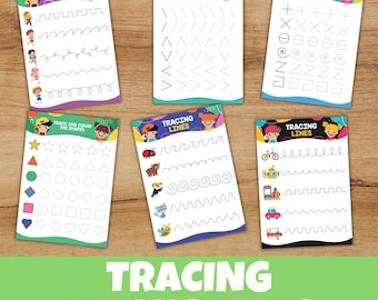 Tracing Lines Worksheets Printable | Pre-Writing Practice for Preschool & Kindergarten | Fine Motor Skills, Handwriting Practice
